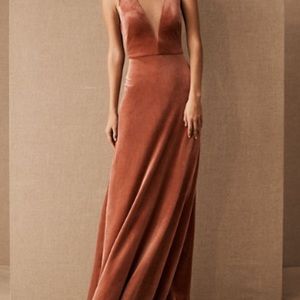 Jenny Yoo English rose, velvet Logan maxi